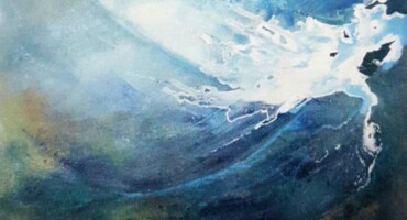 抽象的讲习班: 一幅水彩画在画布上的但 SP. 照片: 泄露.