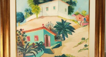 FláviaCardoso Soares拍卖会, 西塞罗天 (伯南布哥, 巴西, 1907 - 法国, 2003). "Casario em Olinda". 布面油画. 60 x 73 厘米. 照片: 泄露.