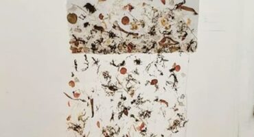 Fig. 1 - Role Creation, Rita Caruzzo, Collage of natural leaves on paper; Paper São Paulo, basis weight 600, mill Brazil, 2019.