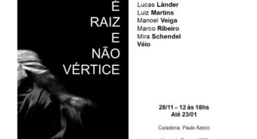 Exhibition: "O que é raiz e não vértice" at the BASE Gallery, invitation. Disclosure.