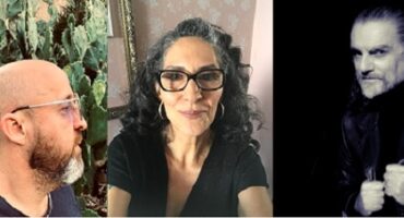 Fabrício Carpi Nejar (And) and Hique Gomes (D), mediated by Katia Suman, analyze the current moment. Photo: Beatriz reys, Katia suman (selfie) e Helo Averbuck.