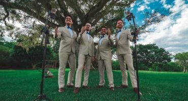 The quartet is formed by Aramis Majlínski, Bruno Mezzomo, Guilherme Roman and Lucas Alves. Photo: Daniel Marvel.