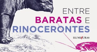 Livro "Entre Baratas e Rinocerontes" por Mauro Mendes Dias, cubierta - destacados. Divulgación.