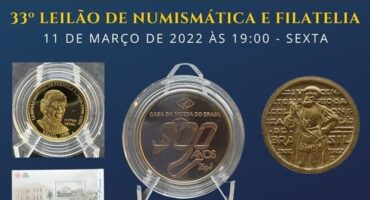 Flávia Cardoso Soares Leilões: 33º Leilão de Numismática e Filatelia – Filatélica Online Leilões, destaque. Divulgação.