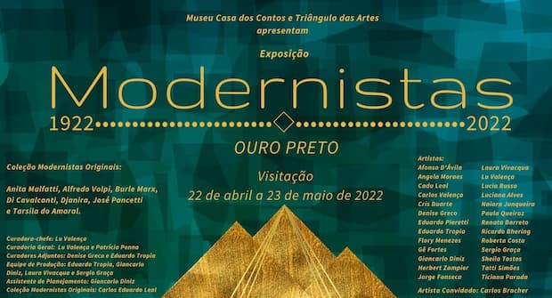 Exposição "Modernistas 1922-2022", convite - destaque. Divulgação.